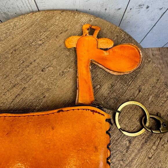 Genuine Leather Giraffe Wristlet Wallet Leather Zoo Coin Purse NEW FAST SHIP - Picture 11 of 11